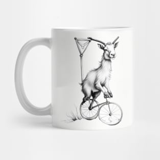 Goat on a unicycle Mug